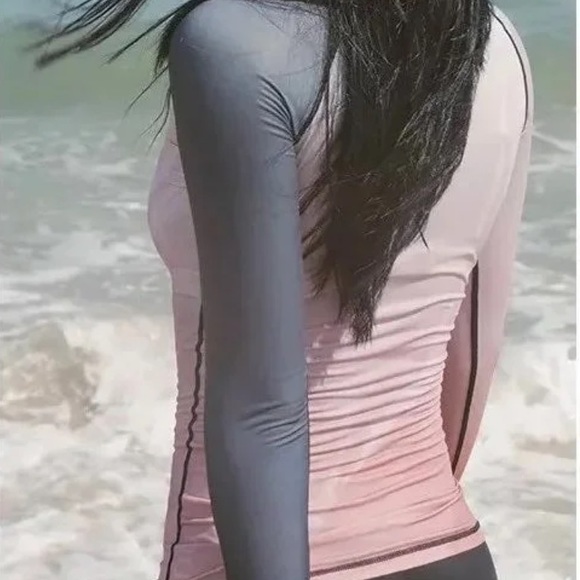 UPF 50 City Sea Ombre 2-pc swimsuit Rashguard top • Aqua athletic bra - Picture 15 of 16